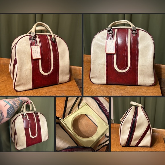 Vintage Bags Vintage 97s Retro Pinstripe Scoville Brunswick Bowling vintage-bags-vintage-97s-retro-pinstripe-scoville-brunswick-bowling